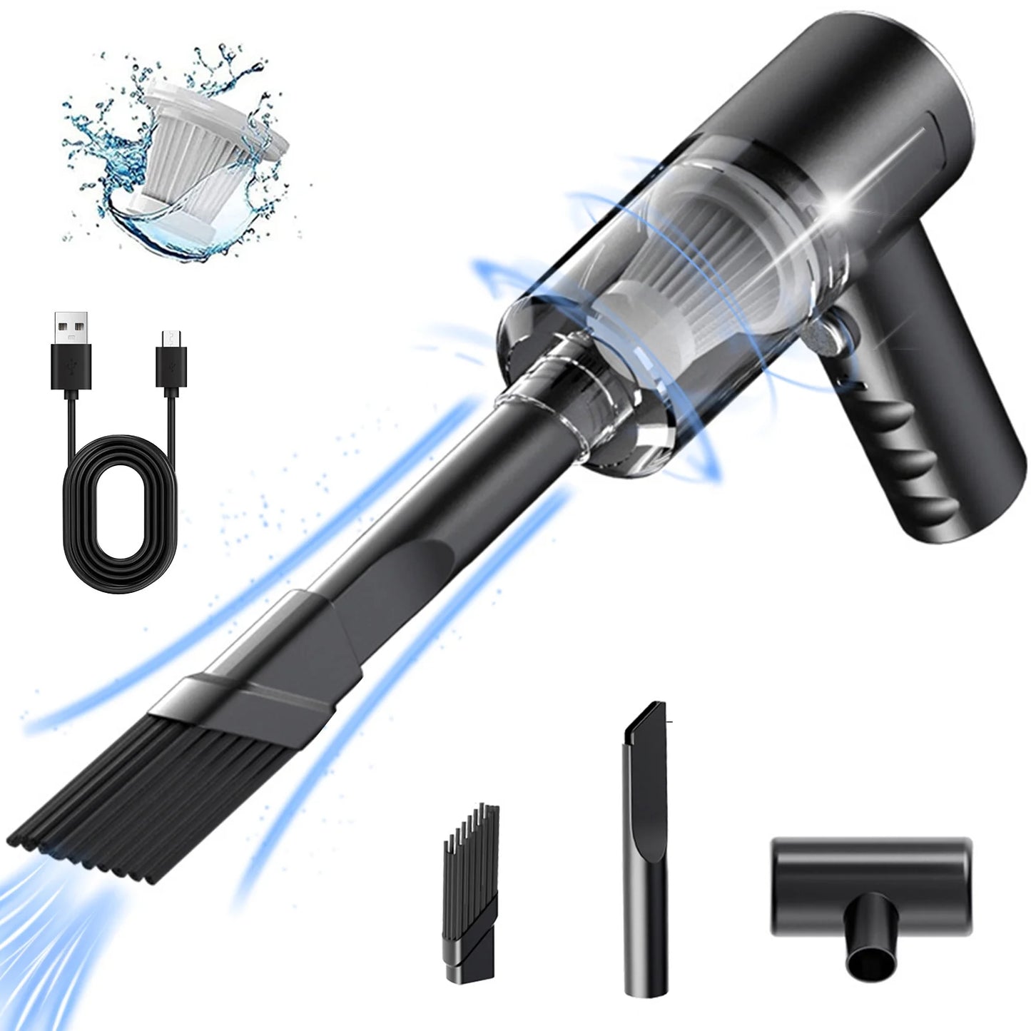 Cordless Handheld Car Vacuum Cleaner, 120W Powerful Suction Mini Household Compact Vacuum, Mini Dusts Buster with USB Portable Vacuum Cleaner Clearance under 10