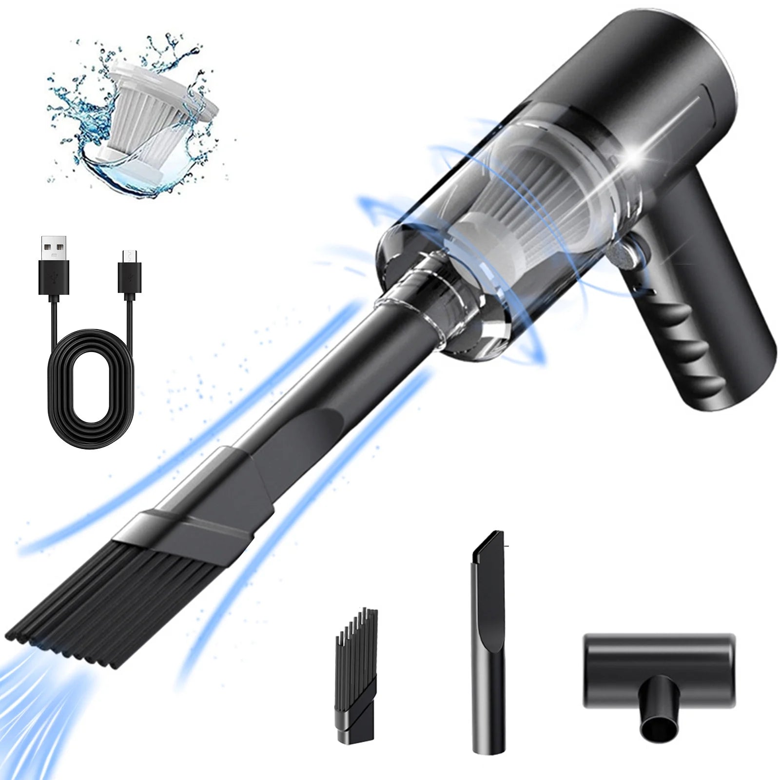 Cordless Handheld Car Vacuum Cleaner, 120W Powerful Suction Mini Household Compact Vacuum, Mini Dusts Buster with USB Portable Vacuum Cleaner Clearance under 10